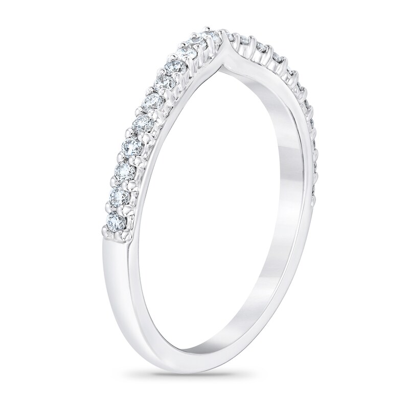 Main Image 2 of Previously Owned Royal Asscher Stephanie Diamond Wedding Band 1/4 ct tw Round 14K White Gold