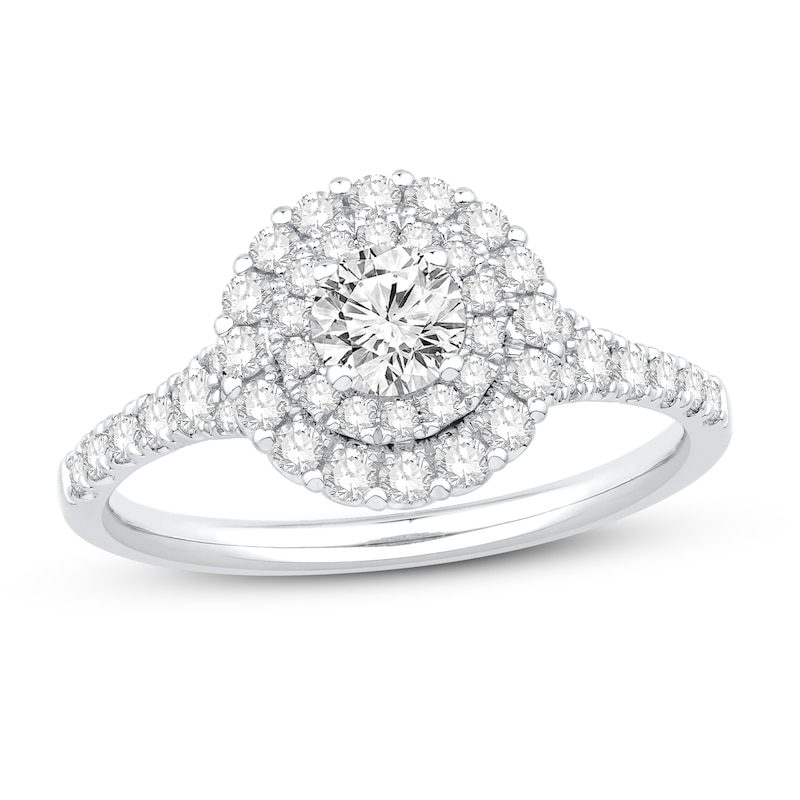 Main Image 1 of Previously Owned Diamond Engagement Ring 1 ct tw Round 14K White Gold