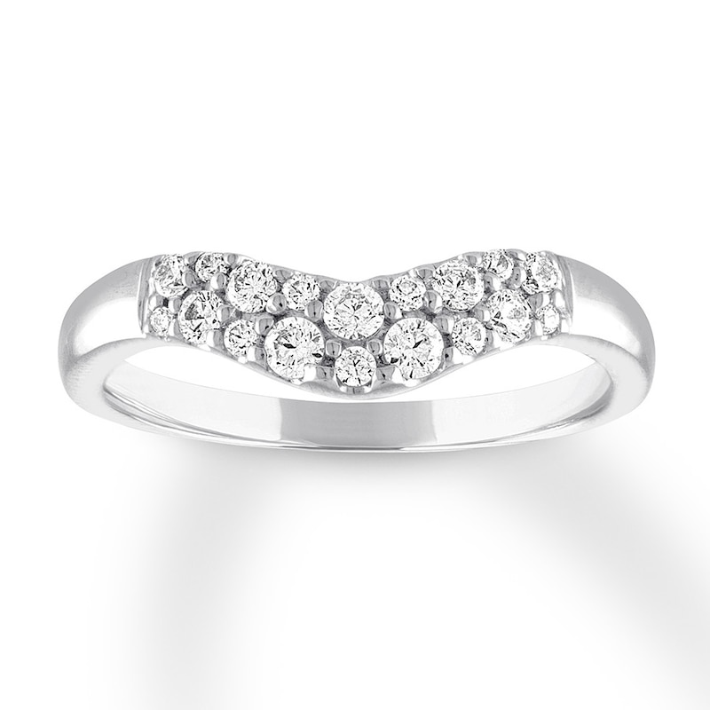 Main Image 1 of Previously Owned Diamond Contour Ring 1/3 carat tw Round 14K White Gold