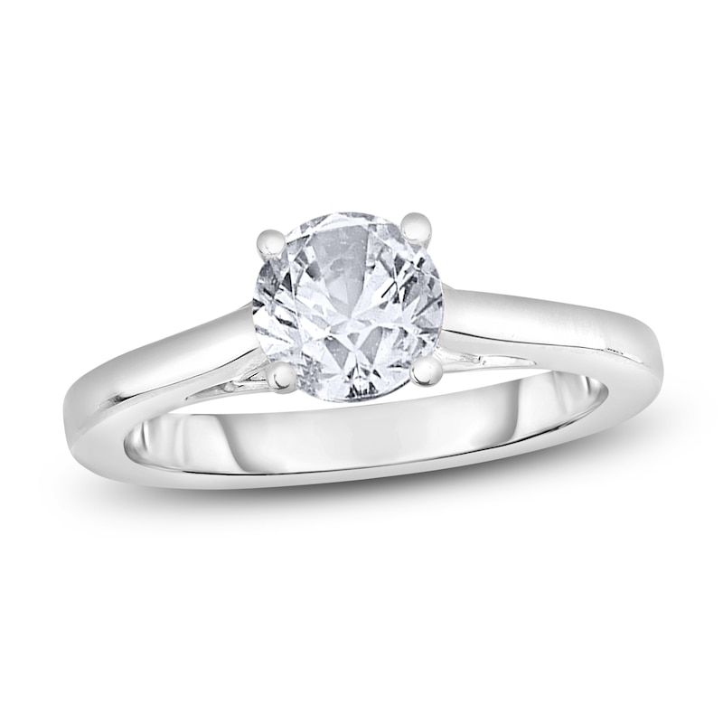 Main Image 1 of Diamond Solitaire Engagement Ring 1 ct tw Round 14K White Gold (I2/I)