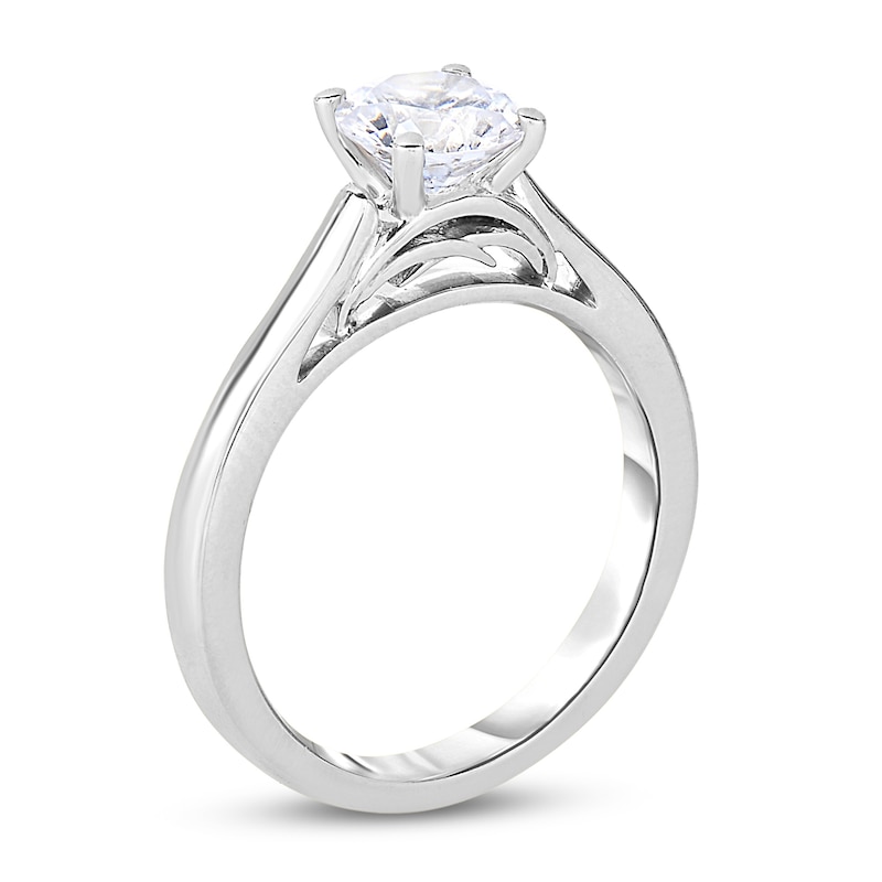 Main Image 2 of Diamond Solitaire Engagement Ring 1 ct tw Round 14K White Gold (I2/I)