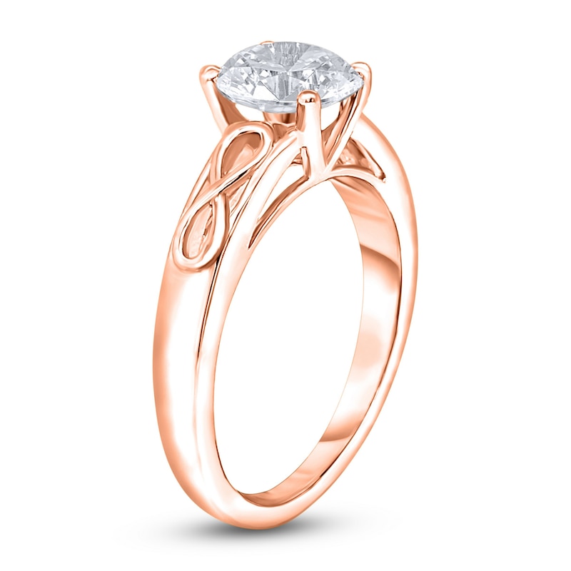 Main Image 2 of Diamond Solitaire Infinity Engagement Ring 3/4 ct tw Round 14K Rose Gold (I2/I)