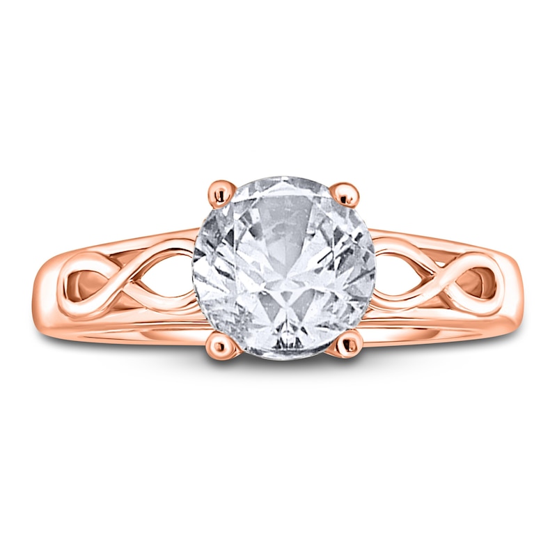 Main Image 3 of Diamond Solitaire Infinity Engagement Ring 3/4 ct tw Round 14K Rose Gold (I2/I)