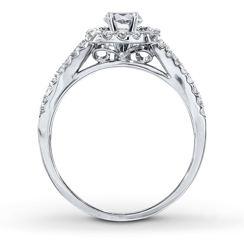 Main Image 2 of Previously Owned Diamond Ring Setting 1/3 ct tw Round-cut Platinum