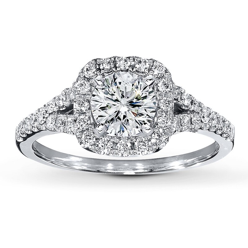 Main Image 3 of Previously Owned Diamond Ring Setting 1/3 ct tw Round-cut Platinum