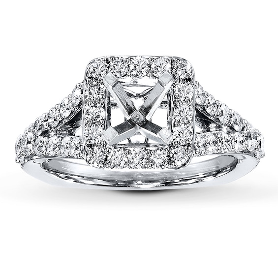 Previously Owned Diamond Ring Setting 34 ct tw Roundcut 18K White Gold Previously Owned Diamond Ring Setting 34 ct tw Roundcut 18K White Gold