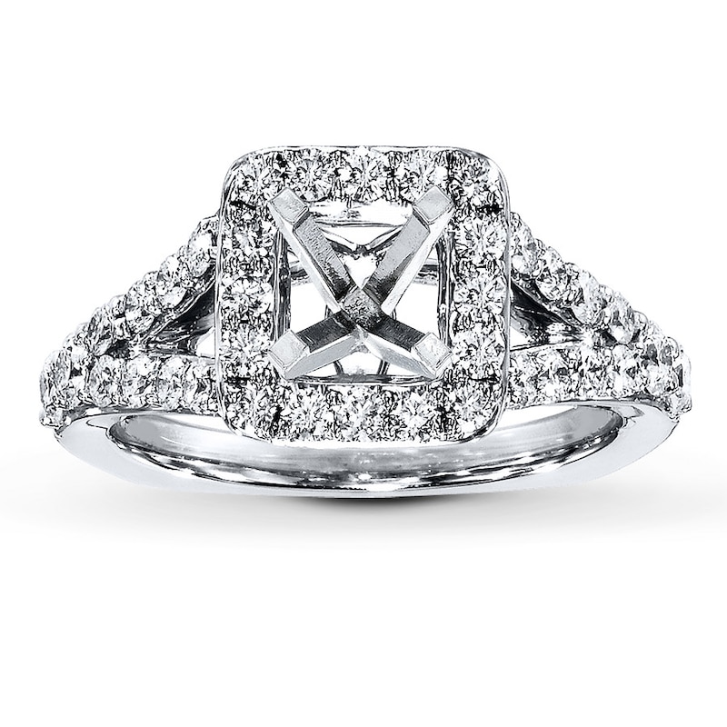 Main Image 1 of Previously Owned Diamond Ring Setting 3/4 ct tw Round-cut 18K White Gold