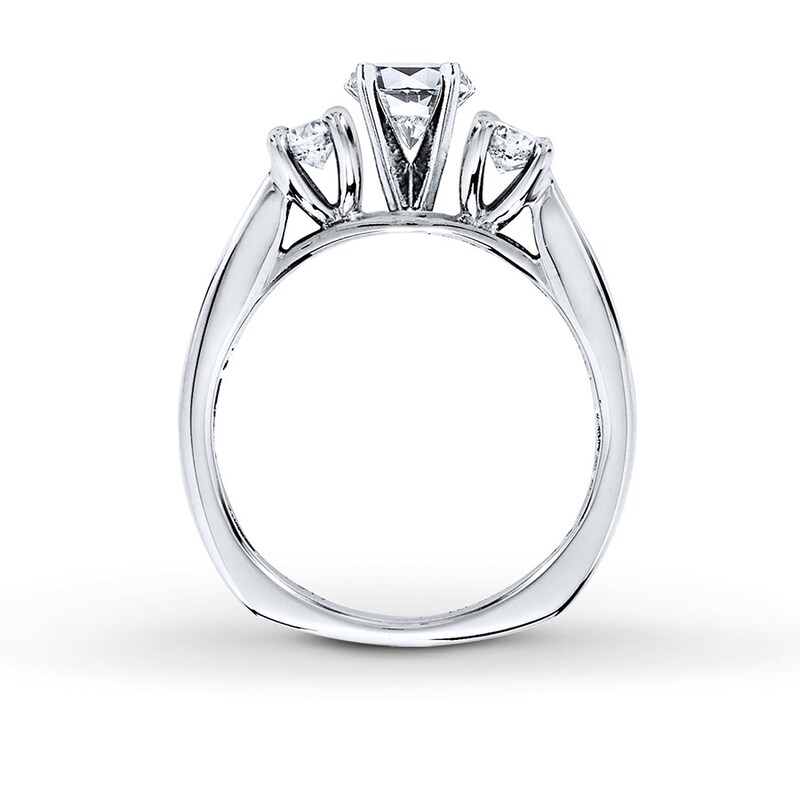 Main Image 2 of Previously Owned Diamond Ring Setting 3/4 ct tw Round Ideal-cut 18K White Gold