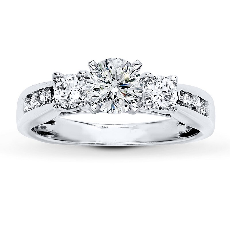 Main Image 3 of Previously Owned Diamond Ring Setting 3/4 ct tw Round Ideal-cut 18K White Gold