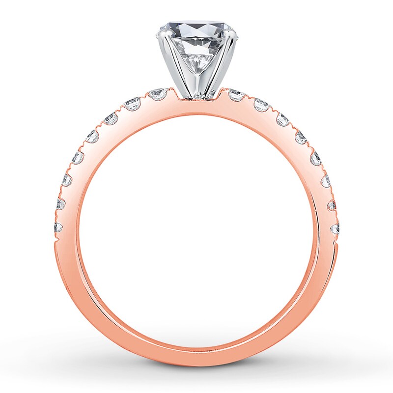 Main Image 2 of Previously Owned Colorless Diamond Ring Setting 3/8 carat tw Round 14K Rose Gold
