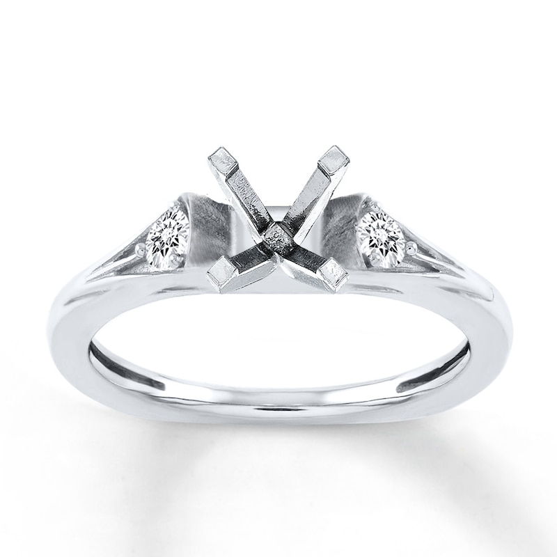 Main Image 1 of Previously Owned Diamond Ring Setting 1/8 ct tw Round 18K White Gold