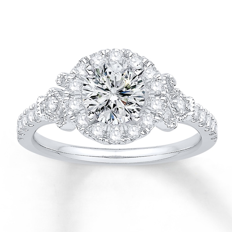 Main Image 2 of Previously Owned Diamond Engagement Ring Setting 1/2 ct tw Round 14K White Gold