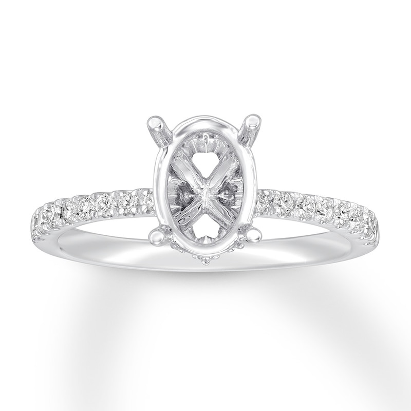 Main Image 1 of Previously Owned Diamond Engagement Ring Setting 1/4 ct tw Round 14K White Gold