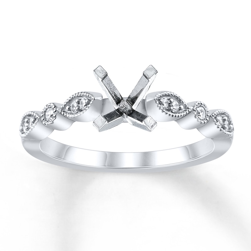 Main Image 1 of Previously Owned Diamond Engagement Ring Setting 1/15 ct tw Round 14K White Gold