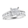 Thumbnail Image 1 of Previously Owned Diamond Engagement Ring 1-7/8 ct tw Princess/Round 14K White Gold