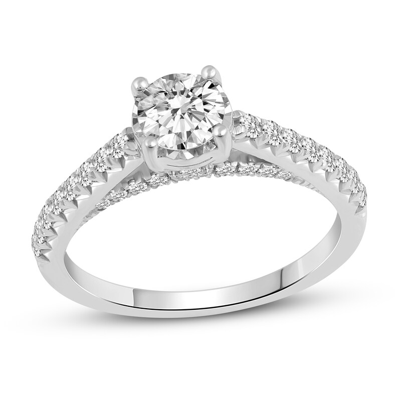 Main Image 1 of Previously Owned Diamond Engagement Ring 1 ct tw Round 14K White Gold