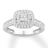 Thumbnail Image 1 of Previously Owned Diamond Promise Ring 1/2 ct tw Princess/Round 10K White Gold