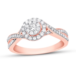 Previously Owned Diamond Promise Ring 3/8 ct tw Round 10K Rose Gold