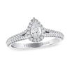 Thumbnail Image 1 of Previously Owned Vera Wang WISH Diamond Engagement Ring 5/8 ct tw Pear-shaped/Round 14K White Gold
