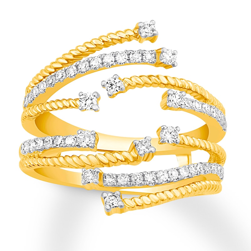 Main Image 1 of Previously Owned Diamond Enhancer Ring 1/2 ct tw Round 14K Yellow Gold