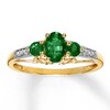 Thumbnail Image 1 of Previously Owned Natural Emerald Ring Diamond Accents 10K Yellow Gold