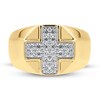Thumbnail Image 3 of Previously Owned Men's Diamond Cross Ring 1/2 ct tw Round 10K Yellow Gold