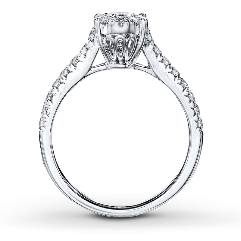 Main Image 2 of Previously Owned Diamond Engagement Ring 1 ct tw Oval 14K White Gold