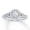 Thumbnail Image 1 of Previously Owned Diamond Engagement Ring 5/8 ct tw Round-cut 14K White Gold
