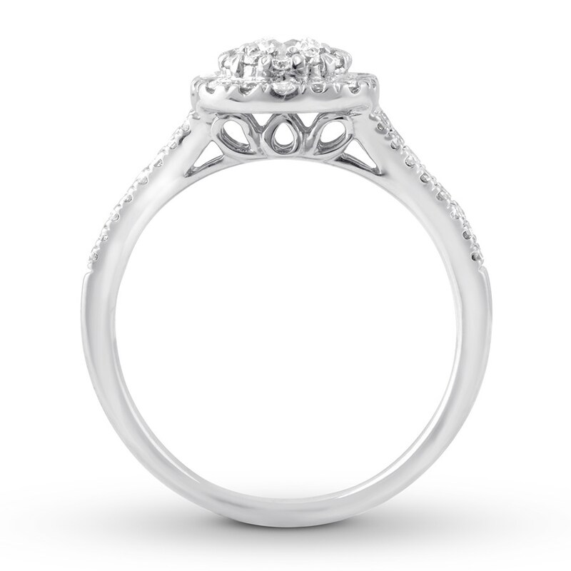 Main Image 2 of Previously Owned Diamond Engagement Ring 5/8 ct tw Round-cut 14K White Gold