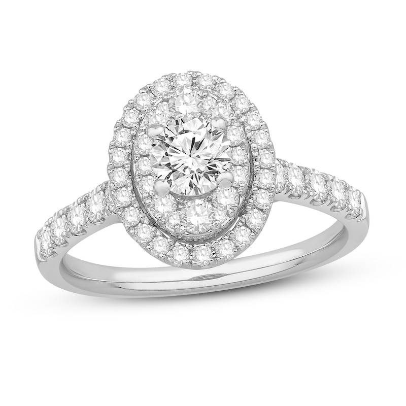 Main Image 1 of Previously Owned Diamond Engagement Ring 1-1/8 ct tw Round 14K White Gold