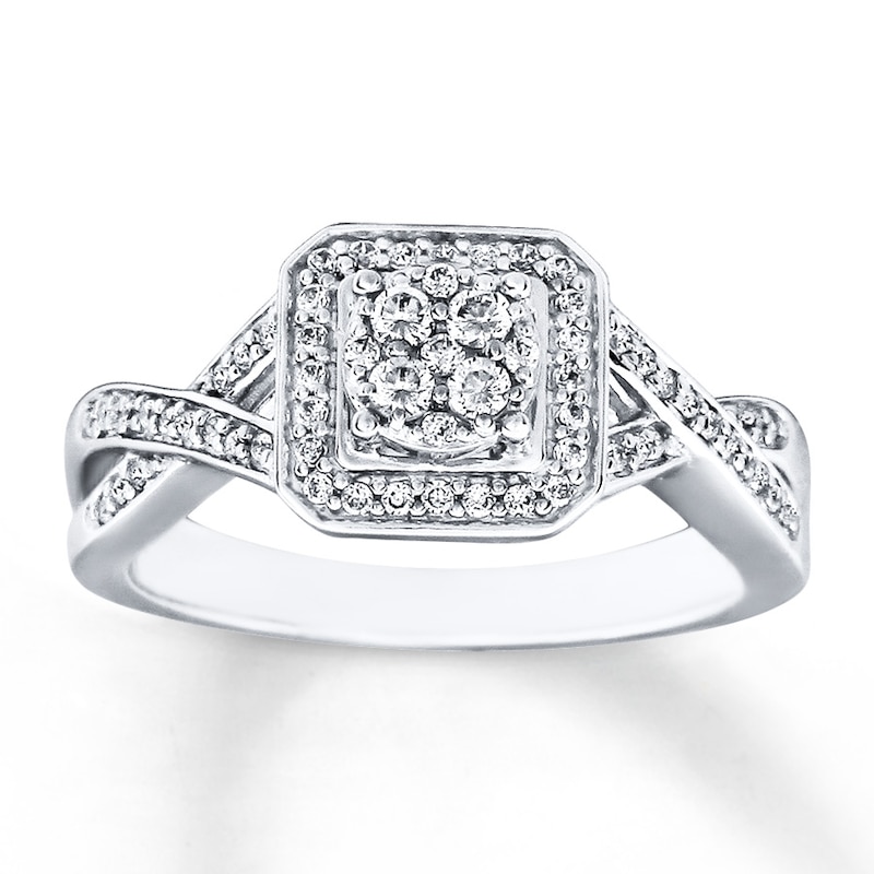 Main Image 1 of Previously Owned Diamond Ring 1/3 ct tw Round 10K White Gold