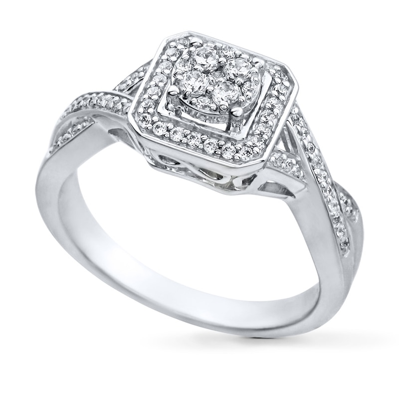 Main Image 3 of Previously Owned Diamond Ring 1/3 ct tw Round 10K White Gold