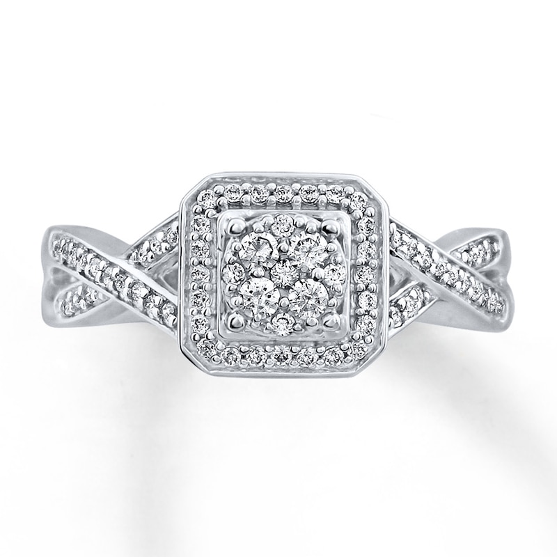 Main Image 4 of Previously Owned Diamond Ring 1/3 ct tw Round 10K White Gold
