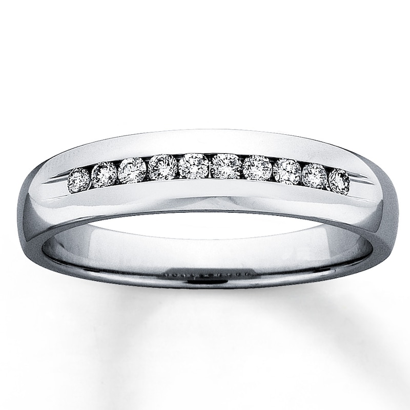 Main Image 1 of Previously Owned Men's Diamond Band 1/4 ct tw 14K White Gold
