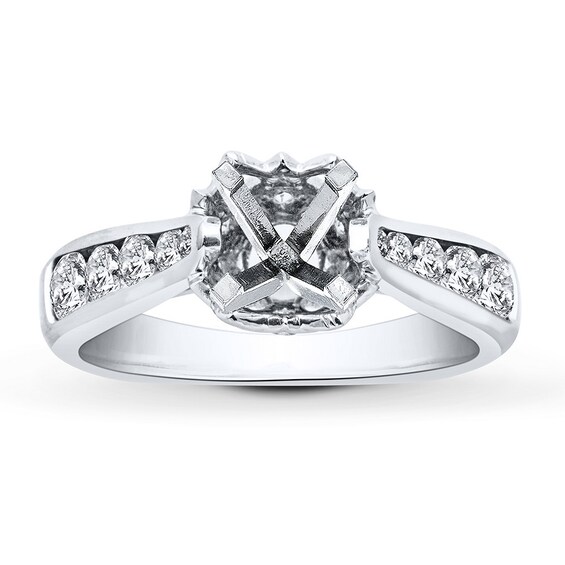 Previously Owned Diamond Ring Setting 34 ct tw Round 18K White Gold
