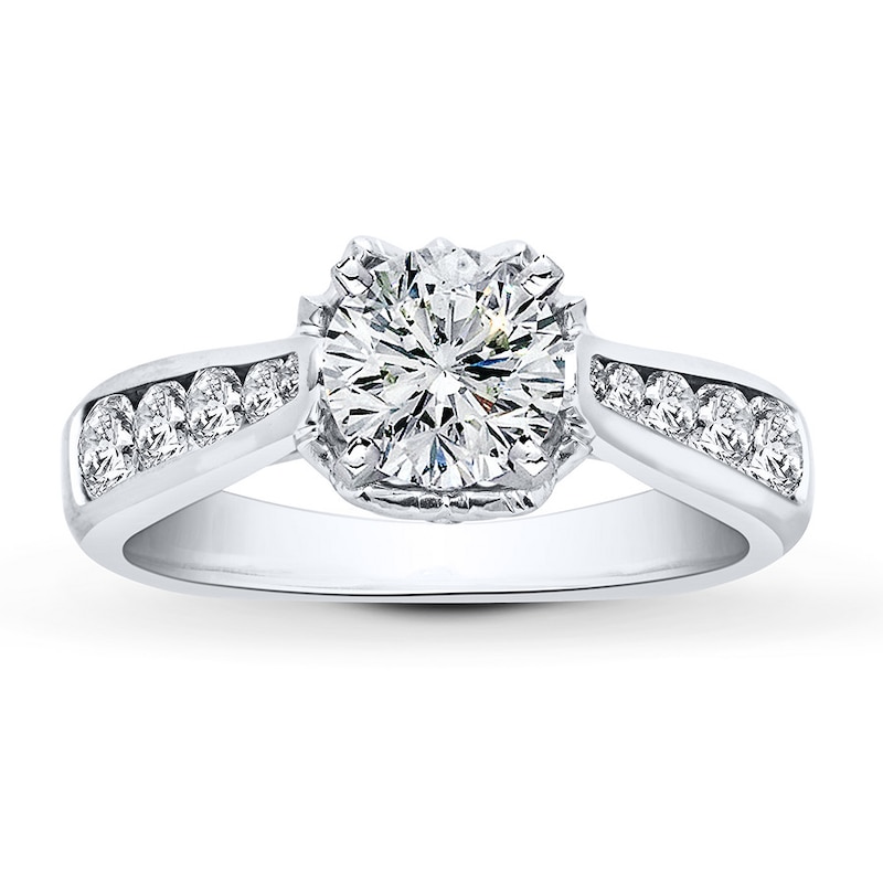 Main Image 3 of Previously Owned Diamond Ring Setting 3/4 ct tw Round 18K White Gold