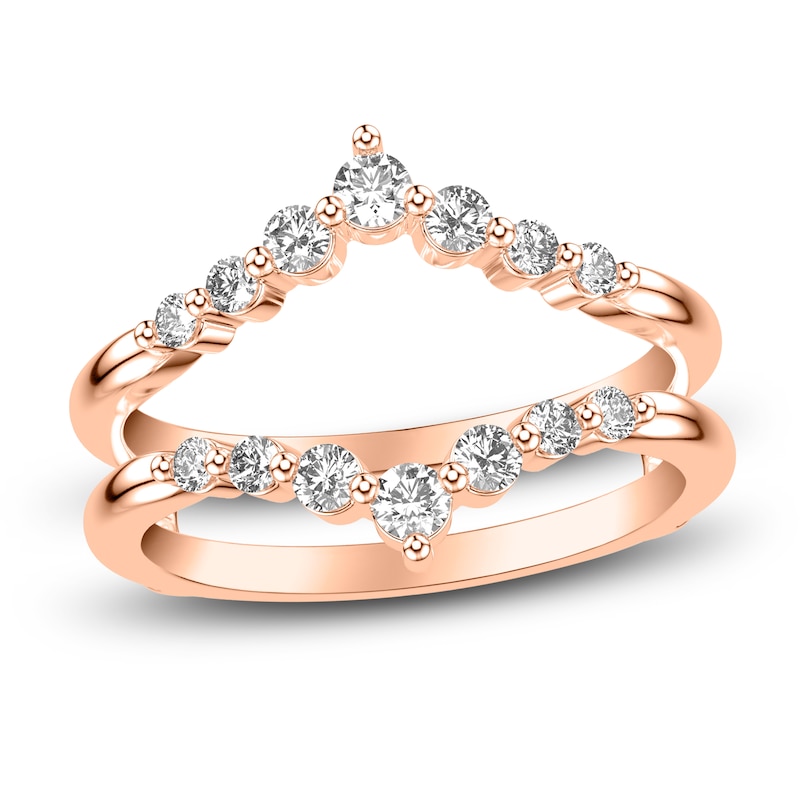 Main Image 1 of Diamond Chevron Enhancer Ring 1/2 ct tw Round 14K Rose Gold