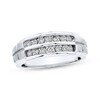 Thumbnail Image 1 of Previously Owned Men's Wedding Band 1/2 ct tw Diamonds Round-cut 10K White Gold