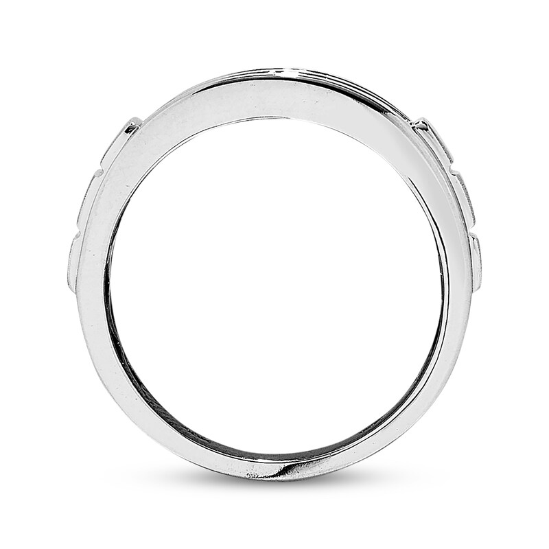 Main Image 2 of Previously Owned Men's Wedding Band 1/2 ct tw Diamonds Round-cut 10K White Gold