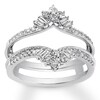 Thumbnail Image 1 of Previously Owned Diamond Enhancer Ring 1/2 ct tw Round/Baguette 14K White Gold