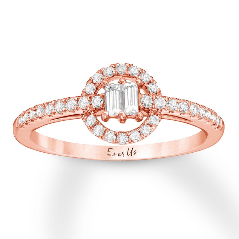 Main Image 1 of Previously Owned Ever Us Diamond Ring 1/3 ct tw 10K Rose Gold