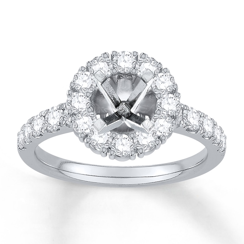 Main Image 1 of Previously Owned Colorless Diamond Ring Setting 1 ct tw Round 14K White Gold
