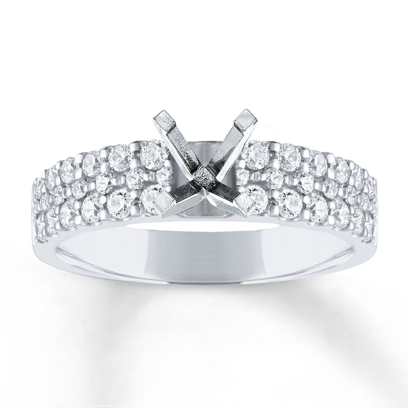 Main Image 1 of Previously Owned Diamond Engagement Ring Setting 5/8 ct tw Round 14K White Gold