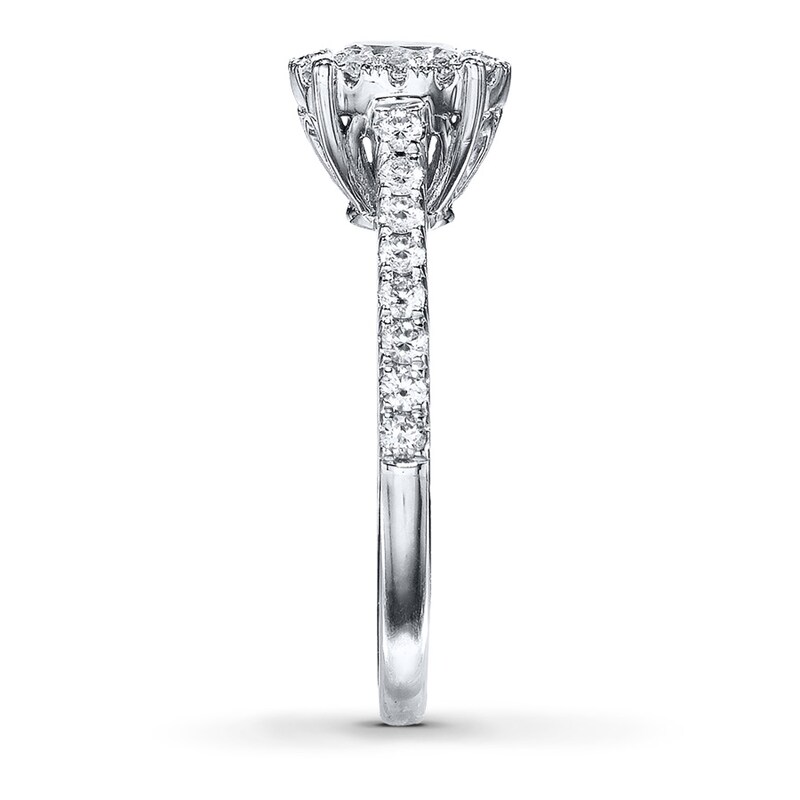 Main Image 3 of Previously Owned Diamond Engagement Ring 1 ct tw Oval 14K White Gold