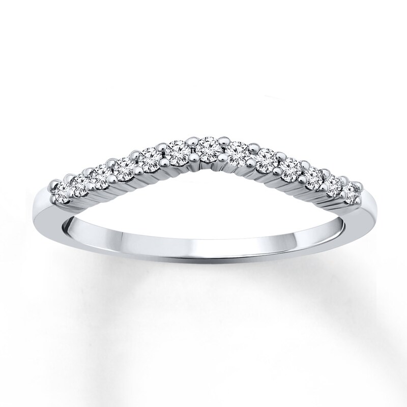 Main Image 1 of Previously Owned Diamond Stackable Ring 1/6 ct tw Round-cut 10K White Gold