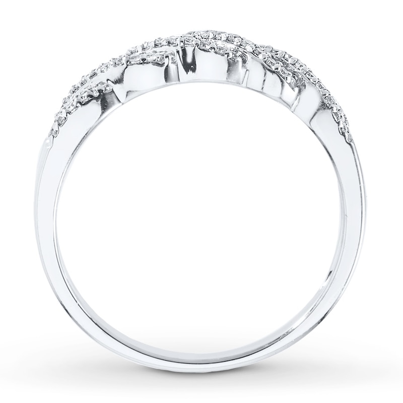 Main Image 2 of Previously Owned Diamond Stackable Ring 1/5 ct tw Round/Baguette 10K White Gold