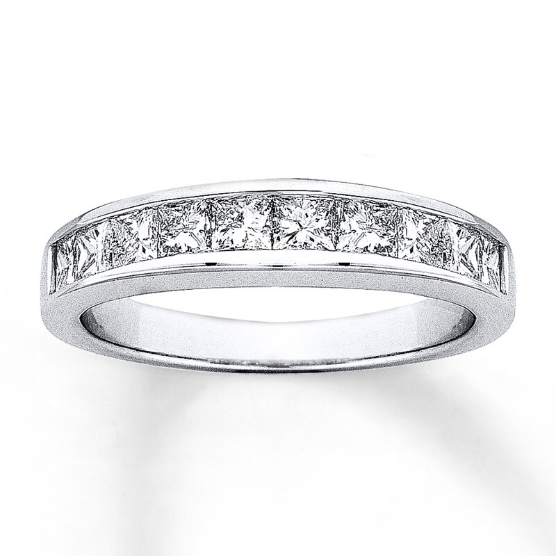 Main Image 1 of Previously Owned Diamond Anniversary Band 1/2 ct tw Princess-cut 14K White Gold