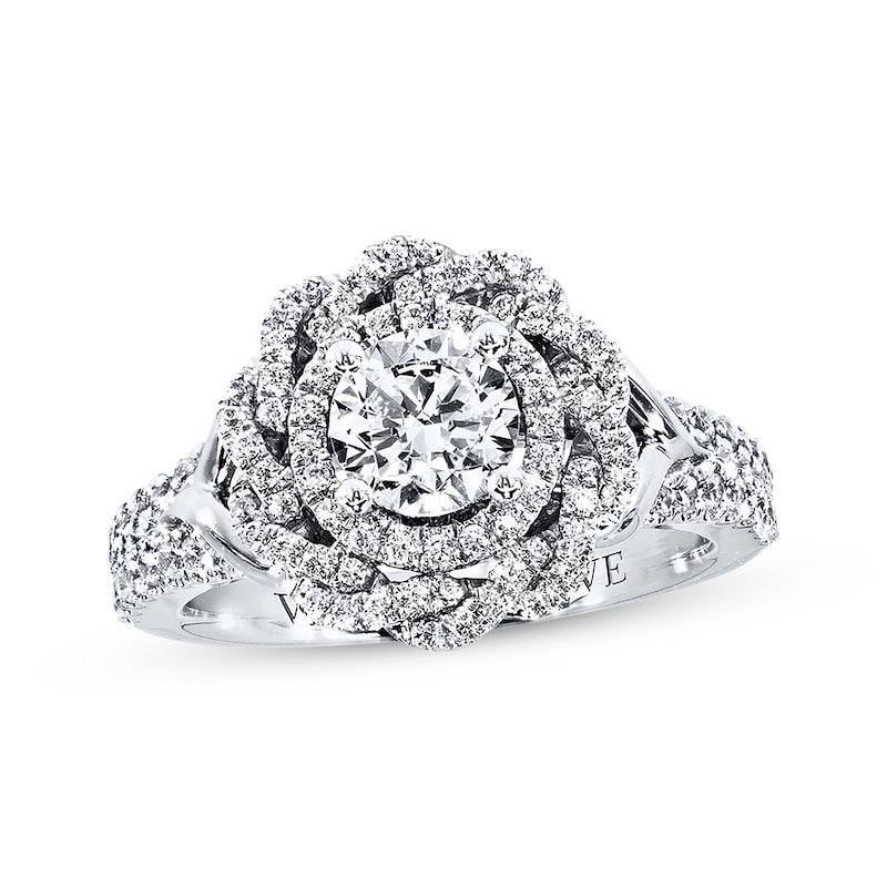 Main Image 1 of Previously Owned Vera Wang LOVE Ring 1-1/5 ct tw Diamonds 14K White Gold