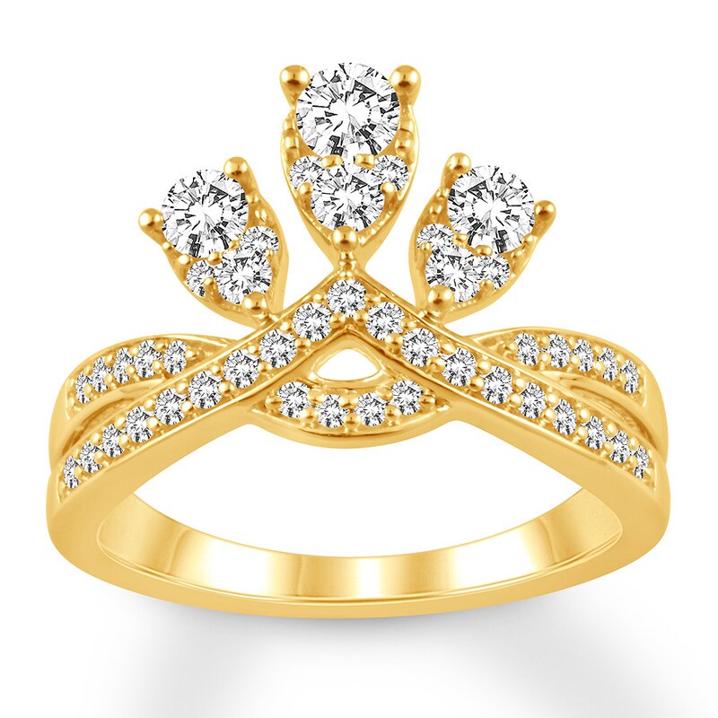 Main Image 1 of Previously Owned Diamond Contour Ring 3/4 ct tw Round-cut 14K Yellow Gold