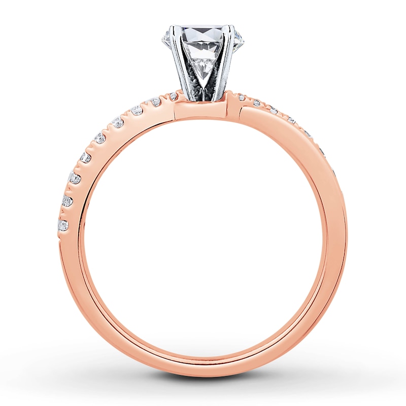 Previously Owned Colorless Diamond Engagement Ring Setting 1/4 ct tw Round 14K Rose Gold